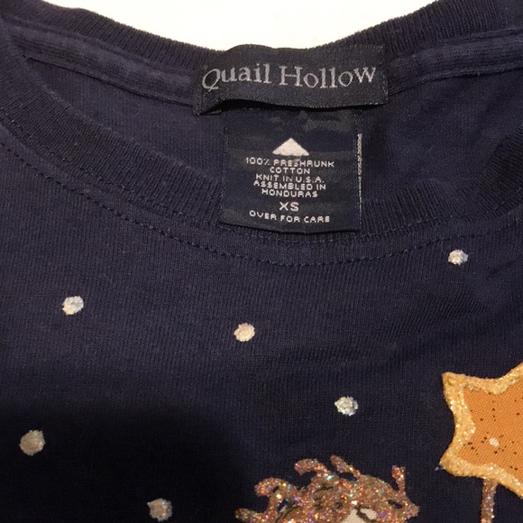 Girls Quail Hollow Navy Blue Snowman Tee - Picture 6 of 8
